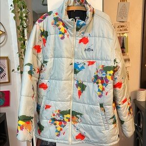 Men’s Vans Multicolor Save our planet Puffer Jacket size XXL